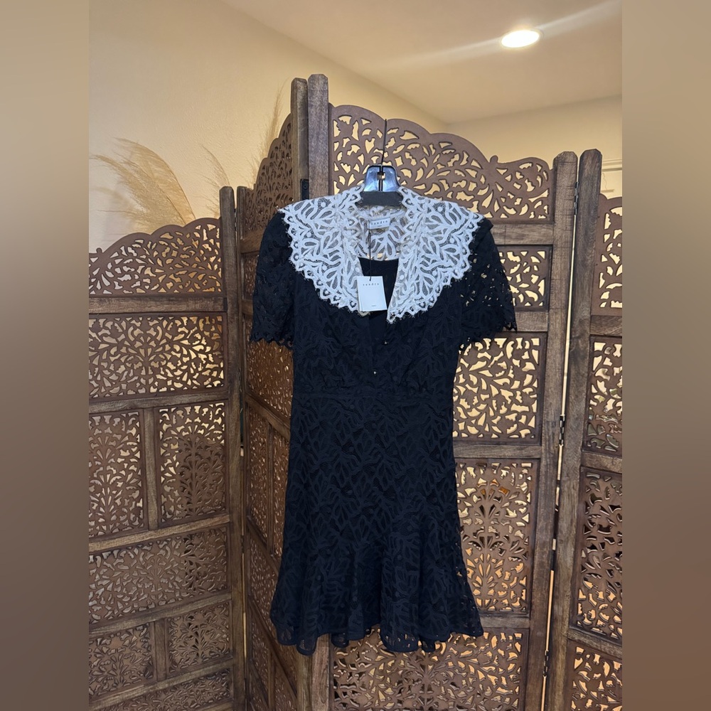 NEW NWT Sandro Rosane Lace Mini Dress - Picture 2 of 4